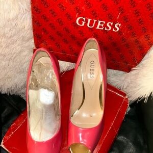 Guess Women's Pink Peep Toe Heels